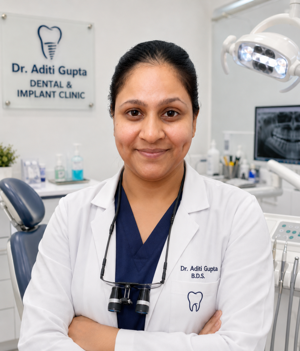 Dr. Aditi Gupta in her dental clinic